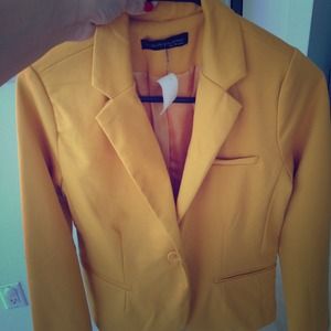 SOLD!!  NWT Mustard Knit Lined Blazer