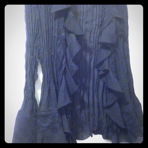 Black "Poets" Blouse