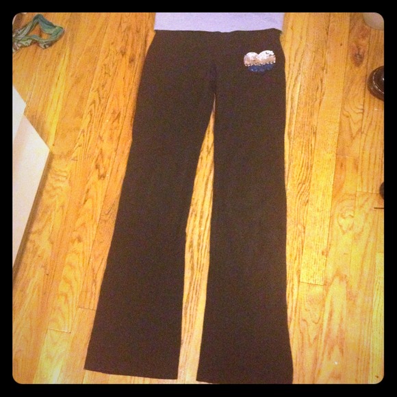 Sequined PINK yoga pants.