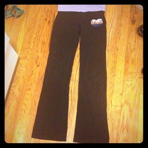 Sequined PINK yoga pants.