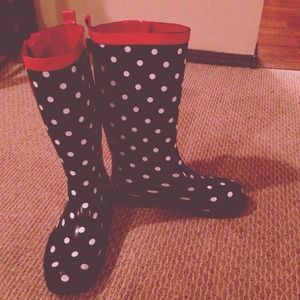 Polka dot rain boots