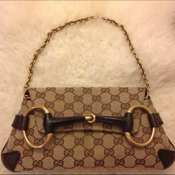 🌟REDUCED🌟Gucci Mono Canvas Leather Clutch - Picture 1 of 4