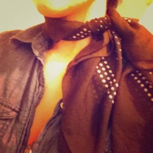 Gap Chocolate brown polka dot scarf