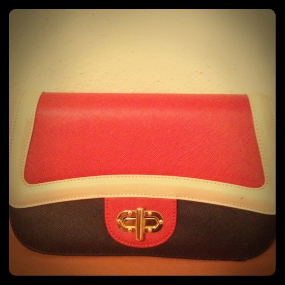 Red, Black & White Clutch