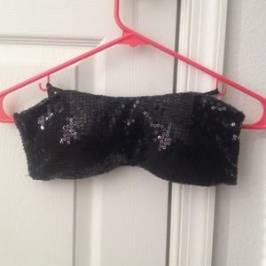 Black sequined bra