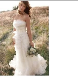 Tadashi Tulle and Organza Tiered Wedding Dress