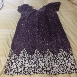 Purple Print Sweater Dress Sz M
