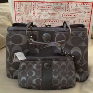 Coach handbag and wrislet