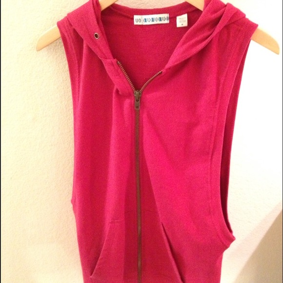 Urban Outfitters red sleeveless hoodie