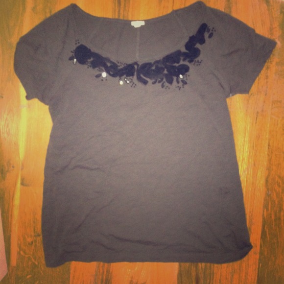 Jcrew shirt with jeweled neckline