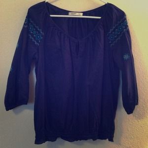 Purple embroidered shirt