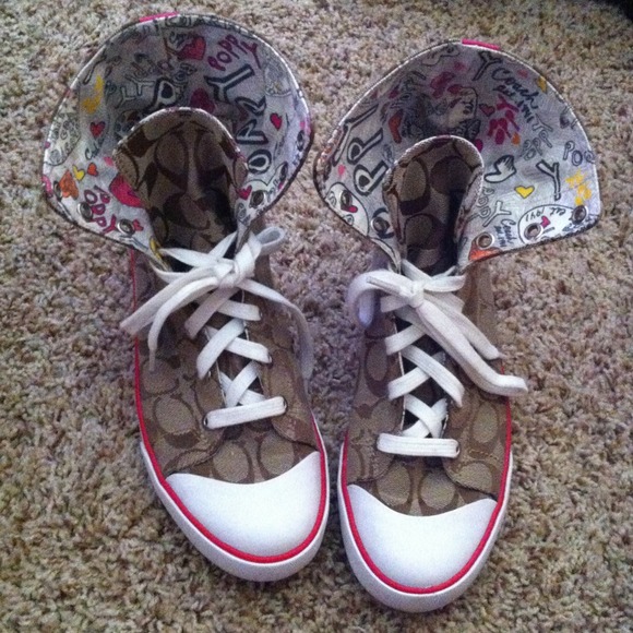 💛Sold💛Coach Poppy Hi-Tops - Picture 2 of 4