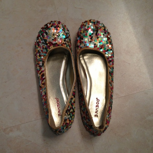 Bamboo Sequined Flats