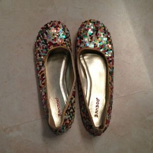 Bamboo Sequined Flats