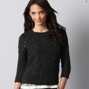 LOFT Sweaters - NWT ANN TAYLOR LOFT Gray Cable Knit Boat Sweater S LOFT Sweaters - NWT ANN TAYLOR LOFT Gray Cable Knit Boat Sweater S