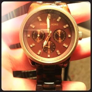 Michael Kors Jet Set tortoise shell watch