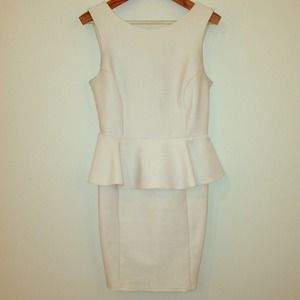Topshop White Peplum Dress