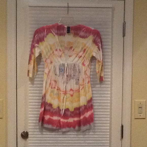 Tie dyed swim suit coverup......