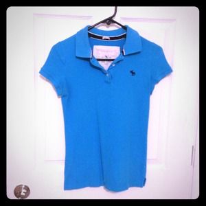 Bundle! Abercrombie & Fitch aqua polo shirt❤