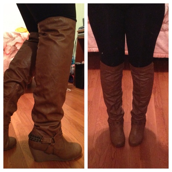 REDUCED!! 👍😉 Cognac/Tan Wedge Tall Comfy Boots!!
