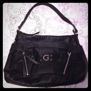 Black Leather Guess Purse