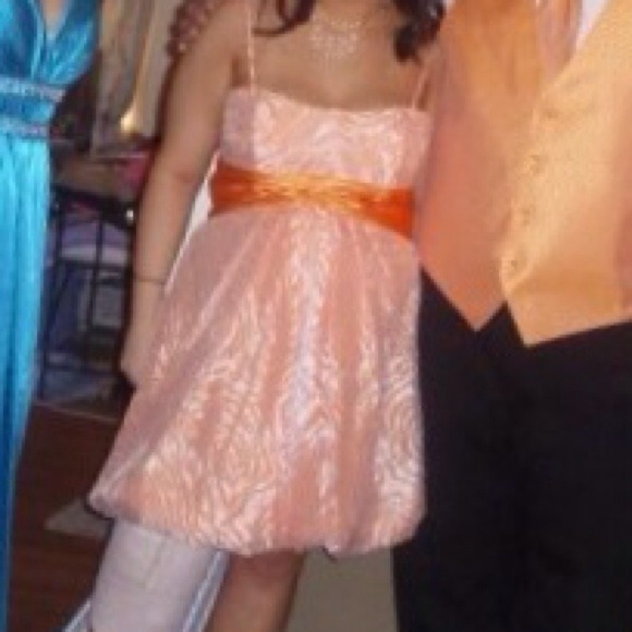 Beautiful orange zebra striped prom dress