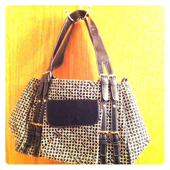 Black & White Coach purse Large size