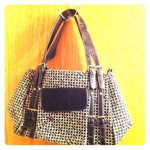 Black & White Coach purse Large size