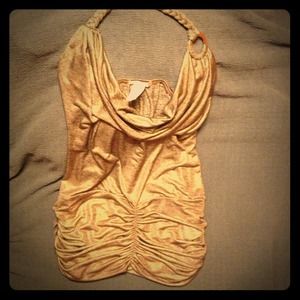 Gold colored "clubbing " top by wet seal