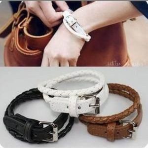 Braided leather Belt Bracelets. 3 colors