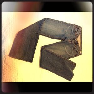 Dark wash EXPRESS jeans.
