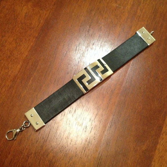 Black Leather & Stainless Steel Bracelet