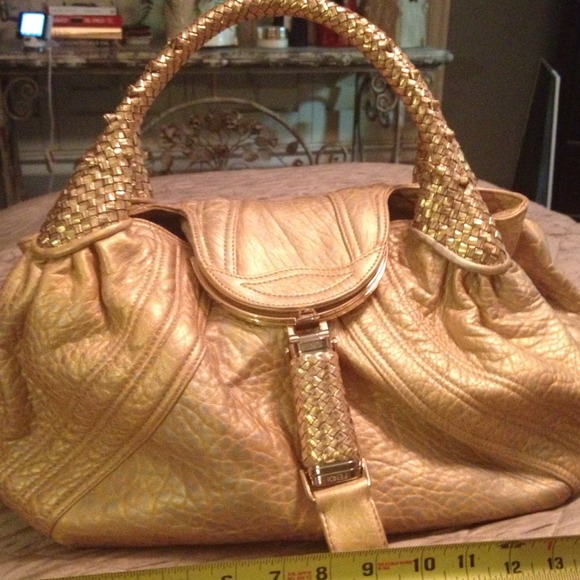 Authentic Fendi Spy Bag NWT gold and silver