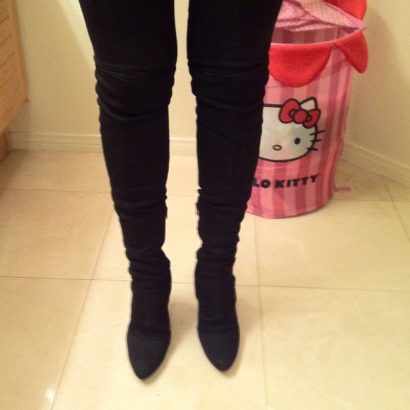 Over the knee fabric boots