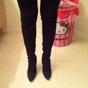 Over the knee fabric boots