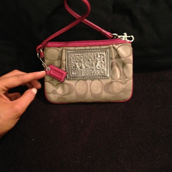Coach Poppy Pink Wristlet.
