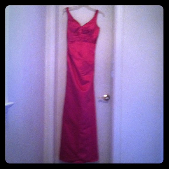 Fuchsia Satin evening gown