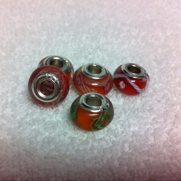 Murano beads.  Fits pandora bracelets.