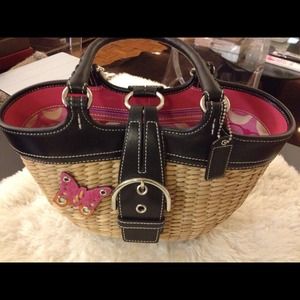 Coach Satchel (straw & leather finishing)