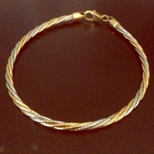 10kt yellow and white gold braclet