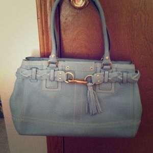 ***amysan*** Coach tote-light blue pebbled leather