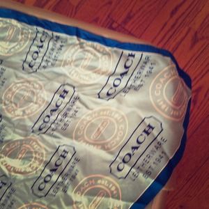 Coach light blue silk scarf