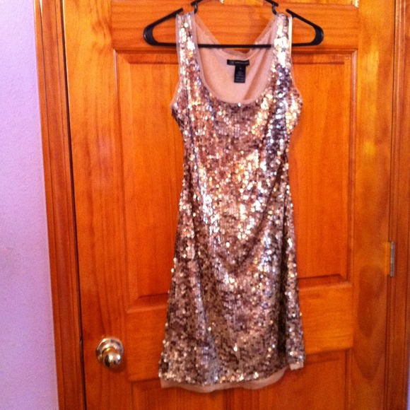 Gold sequin dress