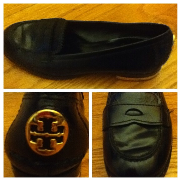 Size 5 Tory Butch penny loafers with black leather