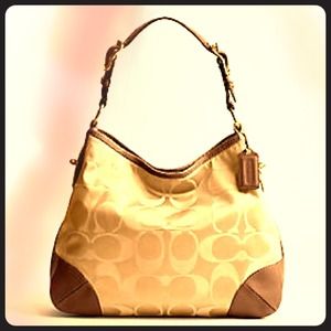 Authentic Coach Peyton Signature Sateen Tote