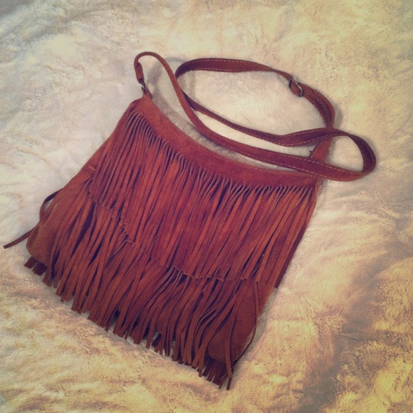 Brandy Melville Handbags - Suede Fringe Crossbody