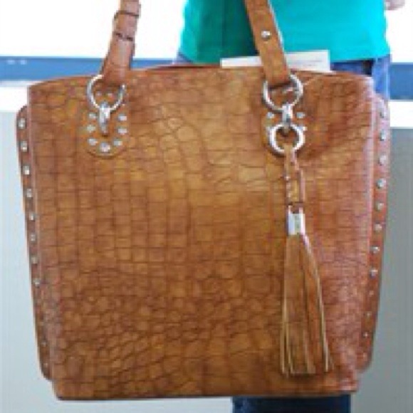 Croc print handbag