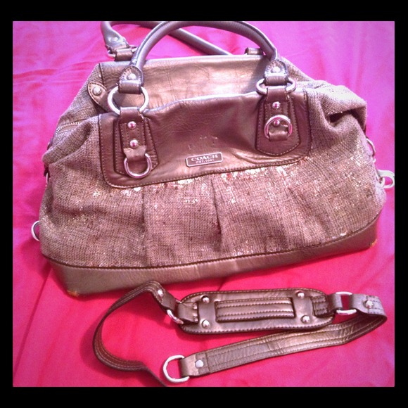 ⬇💲REDUCED! 😍😜COACH inspired handbag Silver/Grey