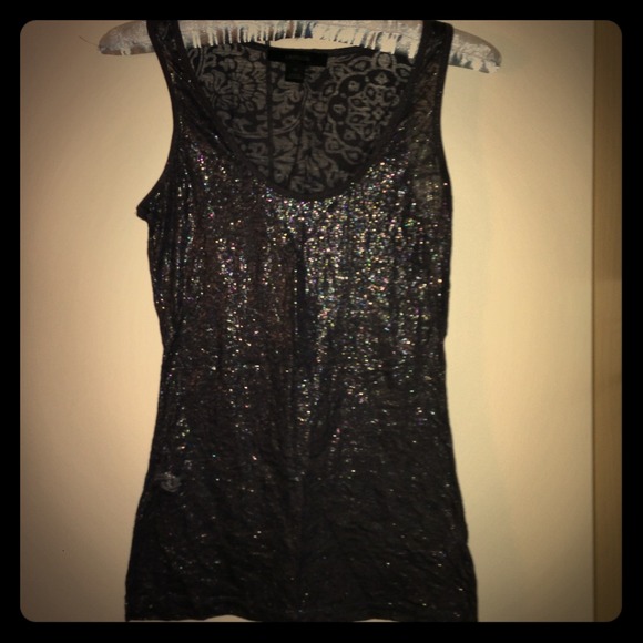 Express Sheer Metallic Tank Top