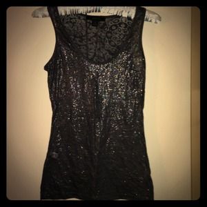 Express Sheer Metallic Tank Top